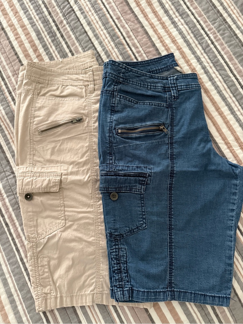 Style & Co. Cargo Shorts in Blue and Cream